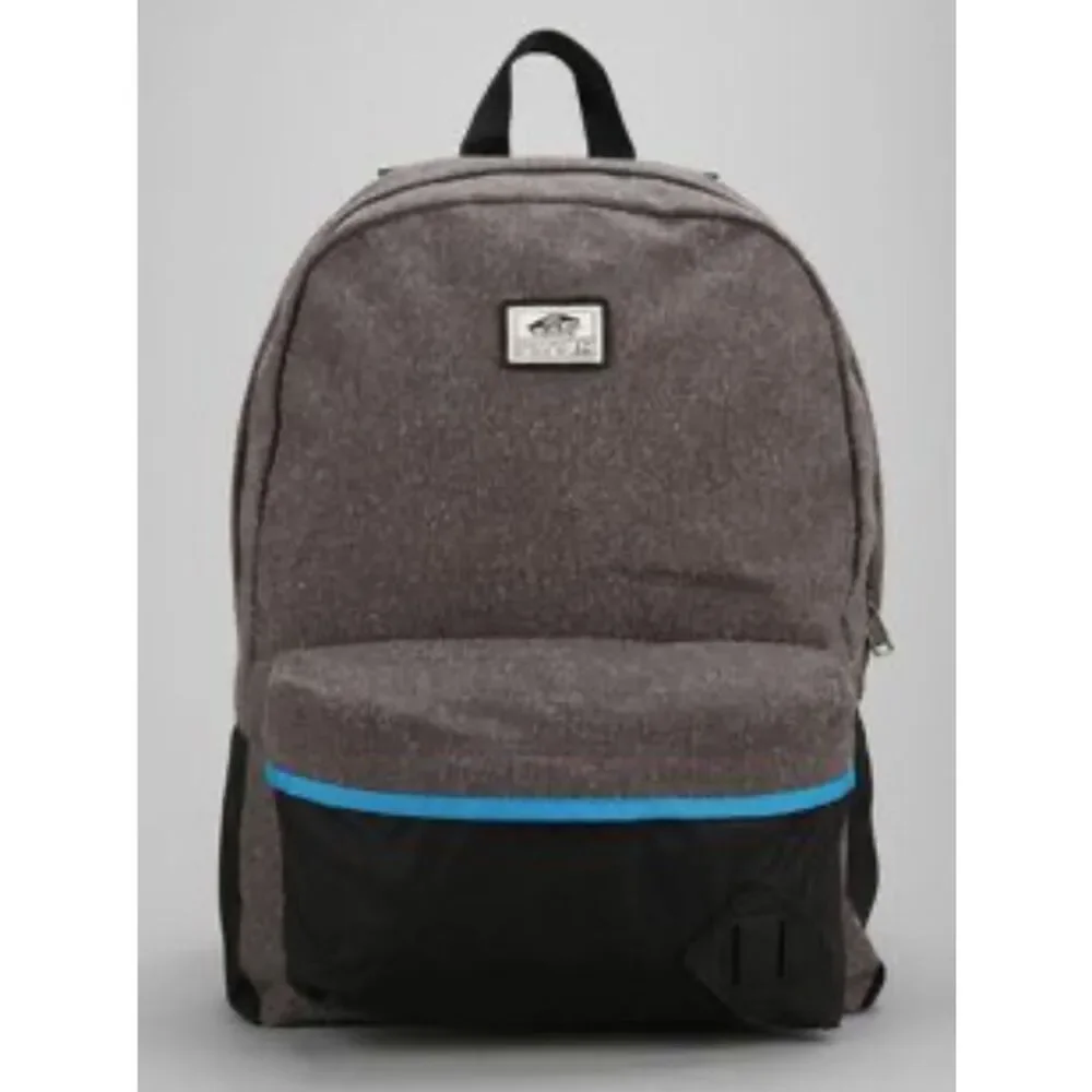 Vans Old-Skool II Nep  Gray Backpack with Black Pocket and Blue Accent Y2K